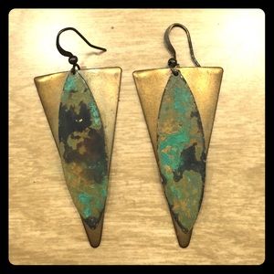 Triangle Patina Earrings